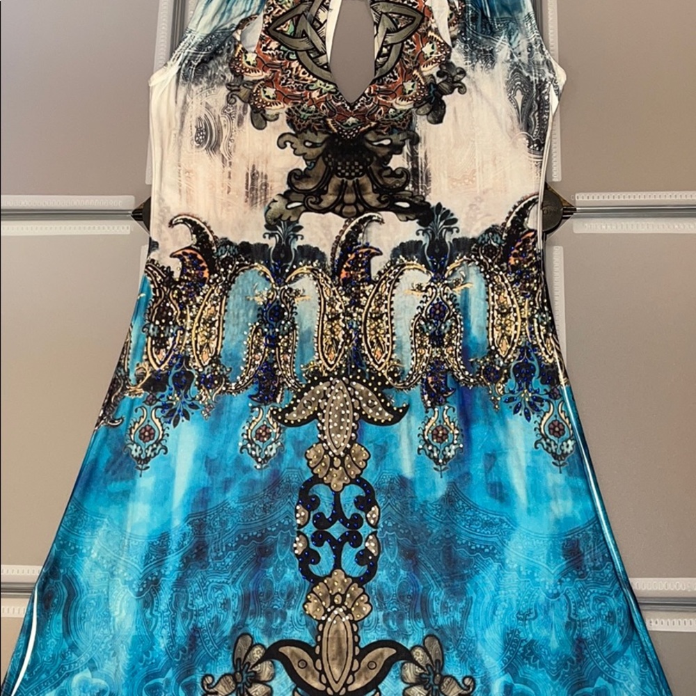 Western Printed Rhinestone Dress - Picture 6 of 8
